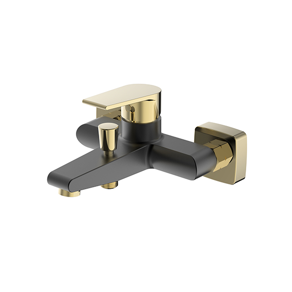 Bath Mixer Black  - Gold