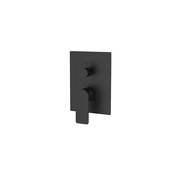 Square Concealed Bath Mixer  2F - Surface Mounted Part  -Matt Black