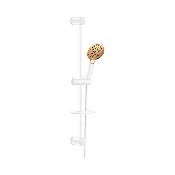  Shower Set With Sliding Bar 3F - White Gold