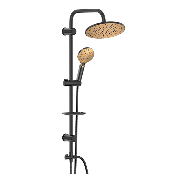 Shower Column Black- Gold