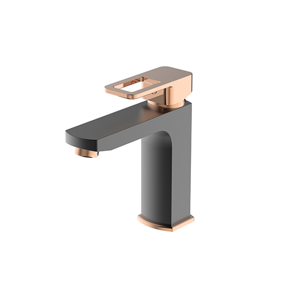 Basin Mixer, Texture Matt Black - Rose Gold