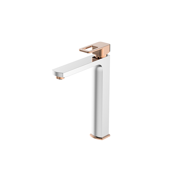 Tall Basin Mixer Chrome-Rose Gold