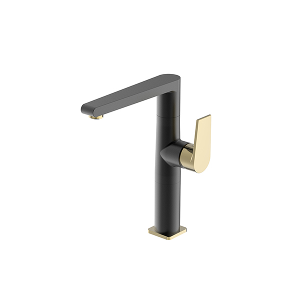 Tall Basin Mixer / Kitchen  Mixer Black - Gold