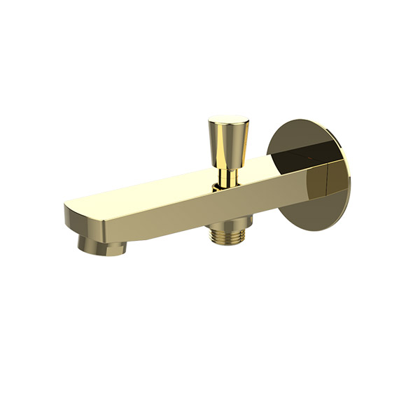 Round Shower Spout With Diverter - Gold