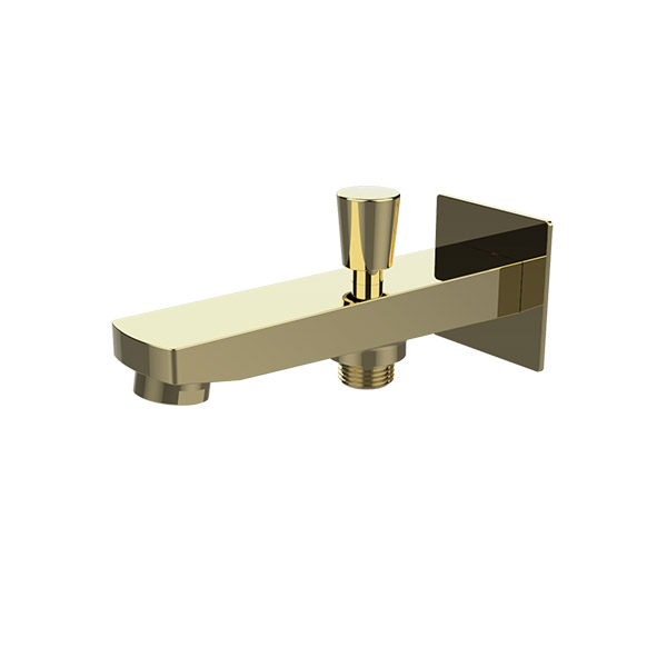 Square Shower Spout With Diverter - Gold