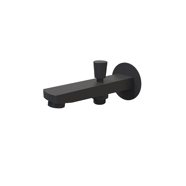 ROUND SHOWER SPOUT  WITH DIVERTER MATT BLACK