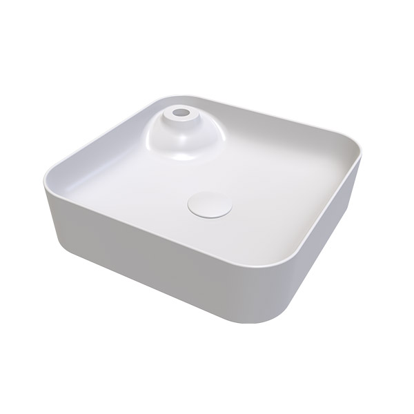 COUNTER TOP WASHBASIN SINGLE HOLE SATIN WHITE