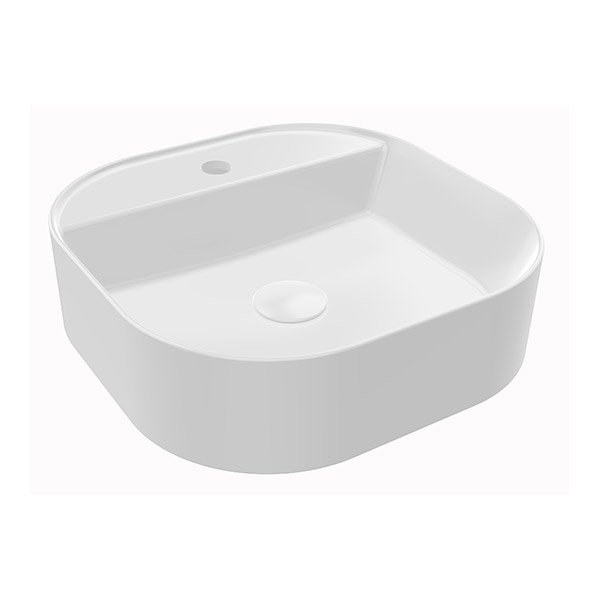 COUNTER TOP WASHBASIN SINGLE HOLE SATIN WHITE