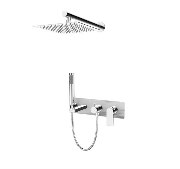 Qua Water Flowbox  Horizontal  Concealed Bath Mixer 3F - White Rock - Chrome