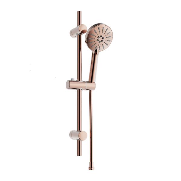 Qua Rosa Shower Set With Sliding Bar 3F - Matt Brushed Rose Gold