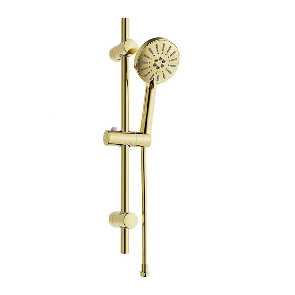 Qua Rosa Shower Set With Sliding Bar 3F - Matt Brushed Gold