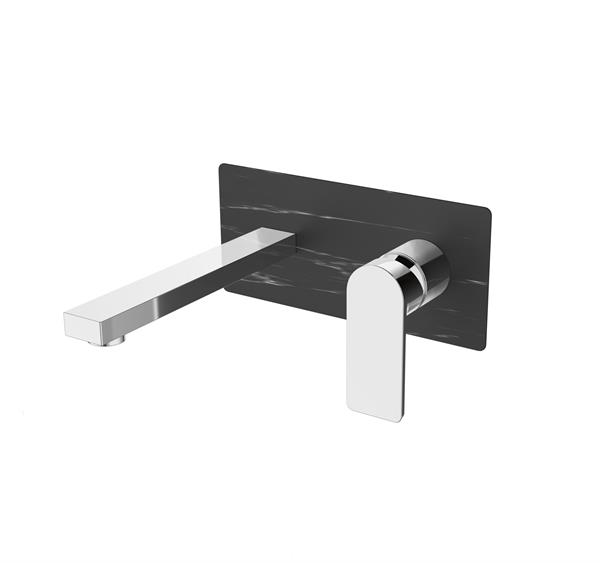 Qua Square Concealed Basin Mixer Surface Mounted Parts- Black Rock-Chrome