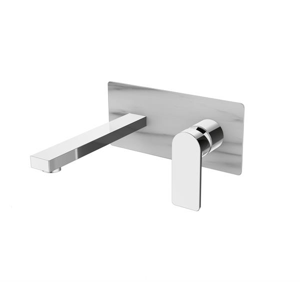 Qua Square Concealed Basin Mixer Surface Mounted Parts- White Rock-Chrome