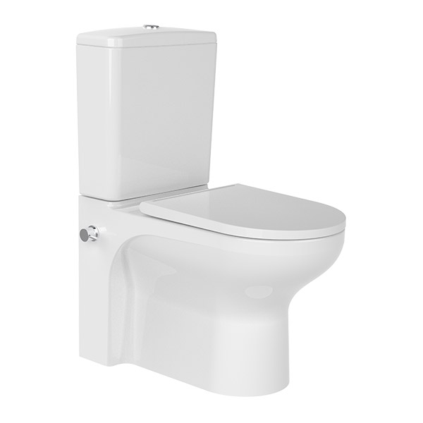 CLOSE COUPLE BACK TO WALL WC PANS 64cm NO-RIM EASYWASH